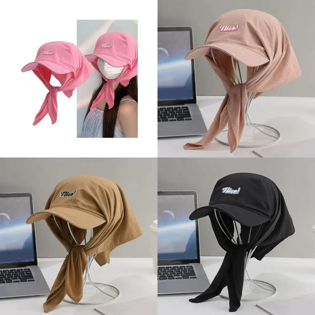 

39BD Breathable Head Scarf Baseball Hat Casual Women Sport Headwear with Headscarf