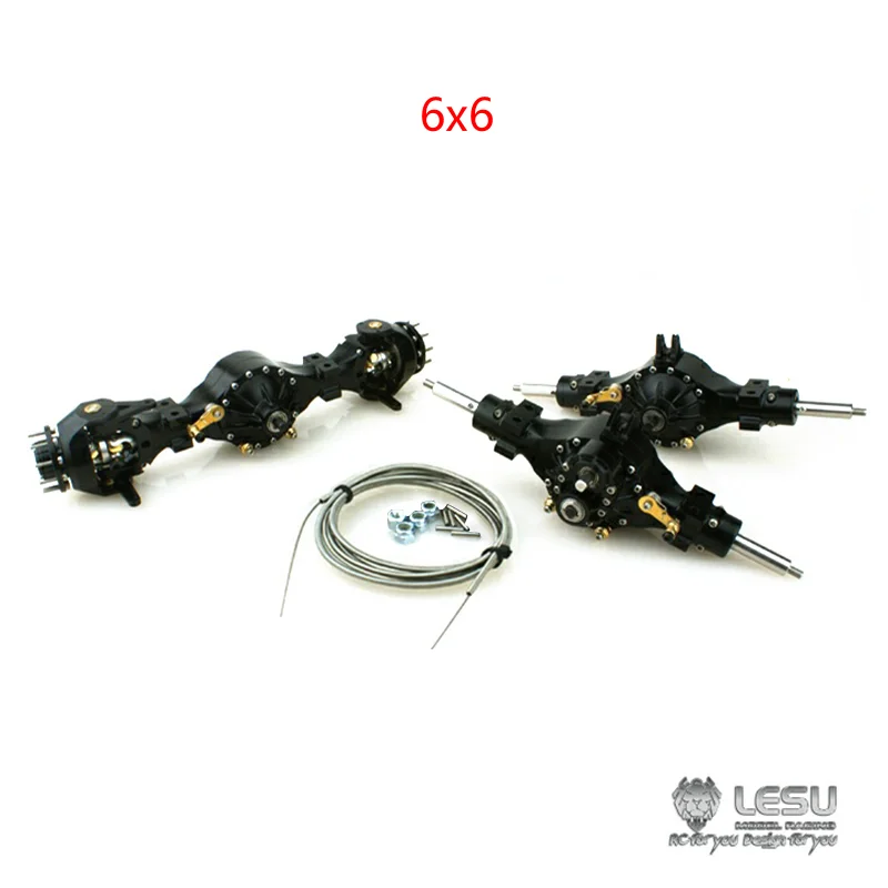 LESU Metal Front Rear Flange Axle Differential 1/16 4*4 6*6 8*8 RC Tractor Trucks Parts Toys for Boys Gifts