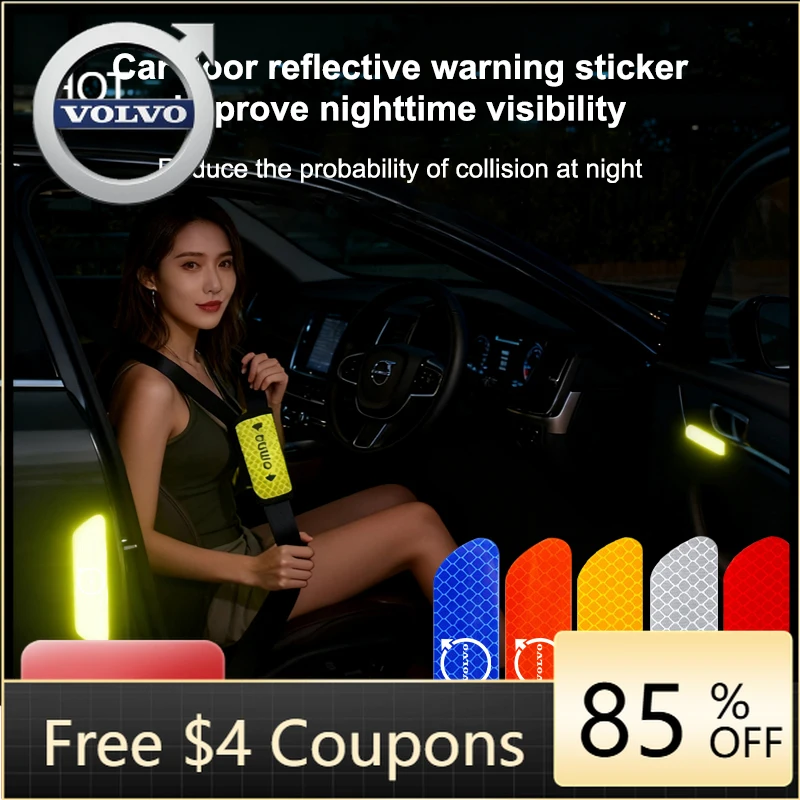 

Новые эмблемы 2026 года для Volvo: 4 шт. светоотражающих наклеек на бампер для Volvo ES90, EC40, EX40, EM90, XC90, V90, V60