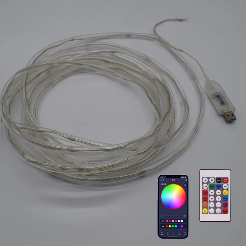 5mX APP Control Individual Addressable WS2811 LED Pixel Pebble String Light + Controller With 8mm PMMA Tube