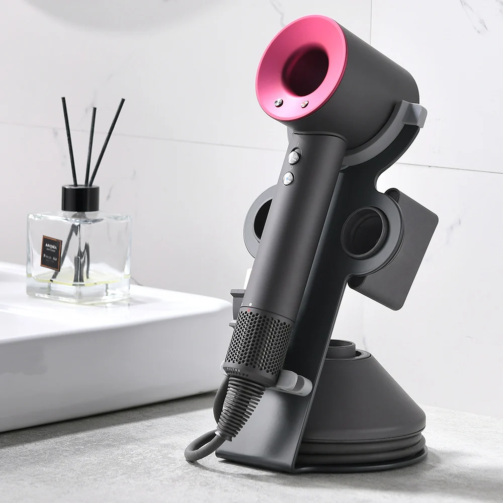 For Dyson Hair Dryer Holder Metal Stand Portable Bracket Bathroom Organizer With Super Magnetic Storage Rack Punch Free