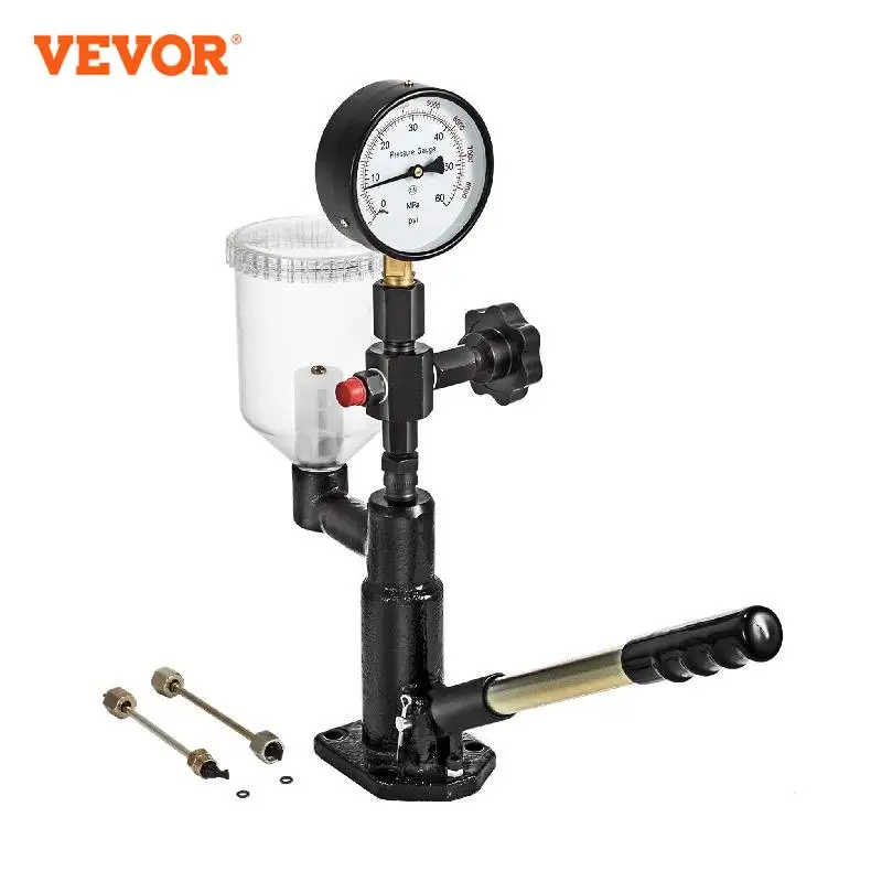 VEVOR Diesel Fuel Injector Tester 6000PSI With Dual Scale Gauge Engine Fuel Test Tool Diesel Injector Nozzle Pop Pressure Tester 