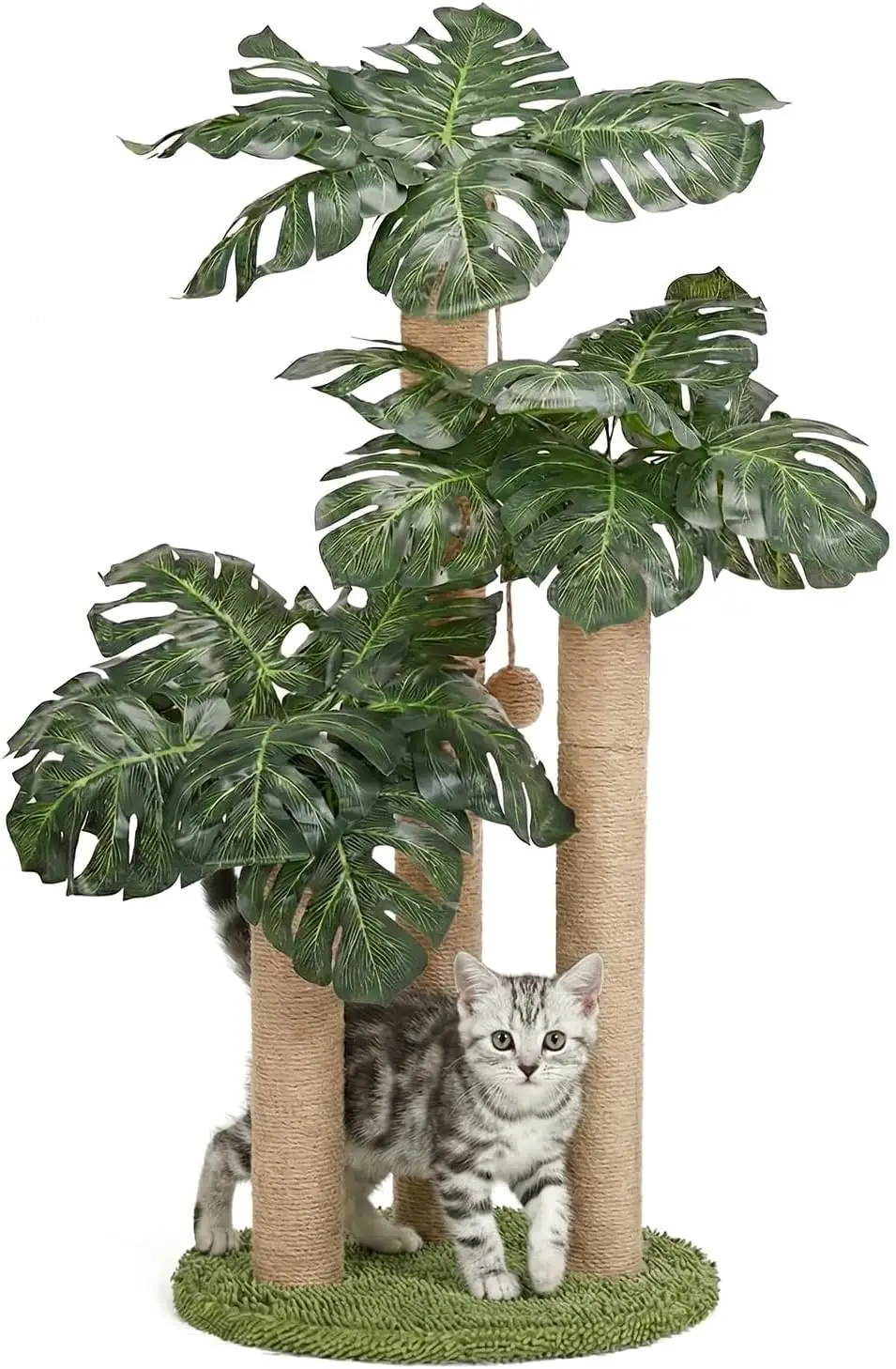 

31,5-дюймовая когтеточка для кошек с 3 стойками и 2 подвесными шариками для домашних кошек