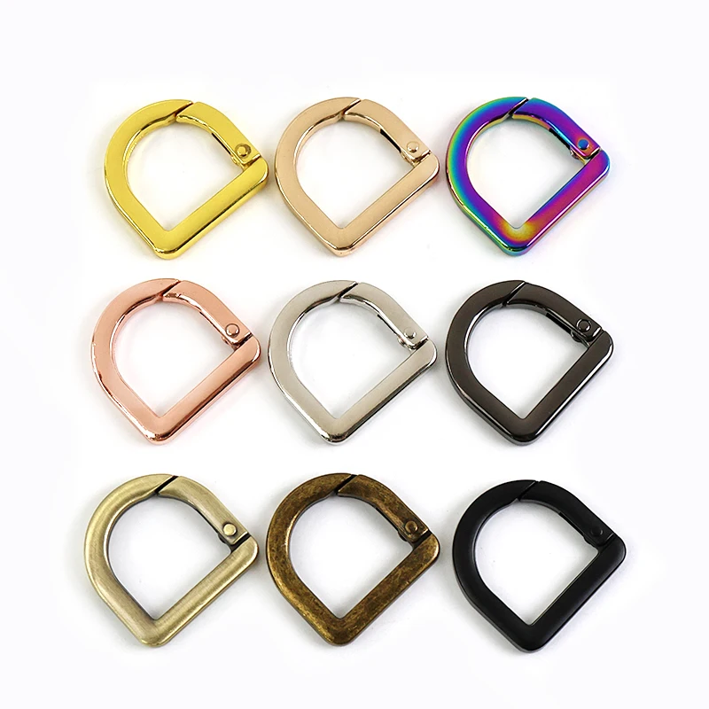

5/10Pcs 20mm Metal D Ring Buckles Bag Strap Keychain Spring Clasp Handbag Openable Snap Hook Loops Connnect Buckle Accessories