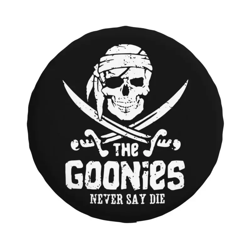 Custom The Goonies Skull Pirates Tire Cover 4WD 4x4 Trailer Spare Wheel Protector for Toyota Land Cruiser Prado 14