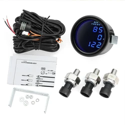 Digital Air Pressure Gauge Air Suspension Dual/Triple Display Air Pressure Guage with 2pcs/3pcs 1/8NPT Sensors Blue Backlight