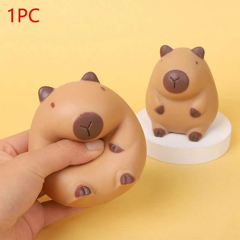 Juguete para apretar de capibara Kawaii, juguetes antiestrés blandos para adultos, pellizco TPR, juguetes para aliviar el estrés de descompresión suave para niños