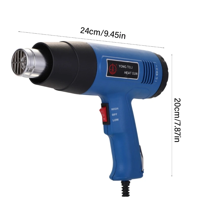 Calefacción pistolas 2000W Control temperatura variable 300 ℃ 600 ℃ Calefacción rápida Pistolas caliente Boquillas