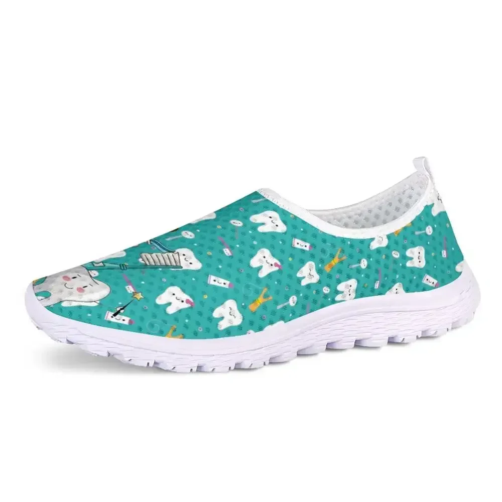 

New Summer Dentist Shoes Woman Catoon Funny Dental Fairy Girl Mesh Slip-on Ladies Loafer Zapatos Mujer pisos