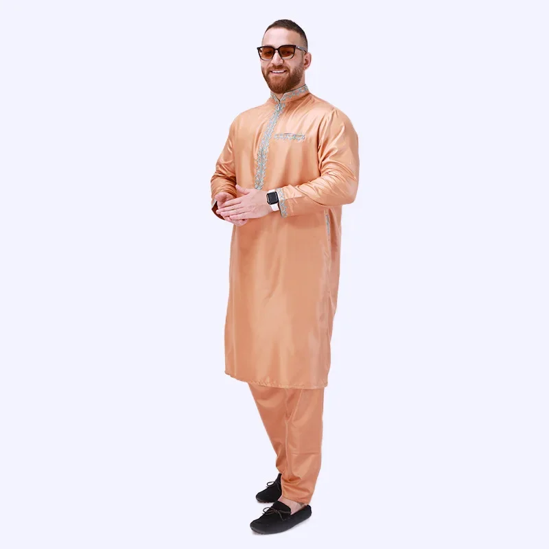 Middle East Men's New Muslim Arab Style Simple Fashion Retro Style Suit Islamic Dubai Abaya New Muslim National Dress