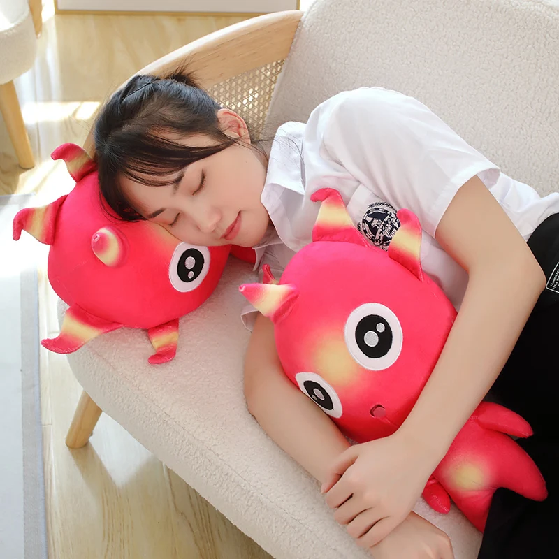 New Kawaii Cartoon Pitaya Plushie Doll Cute Stuffed Plant Anime Dragon Fruit Soft Kids Plush Toys Home Decor for Girls Xmas Gift