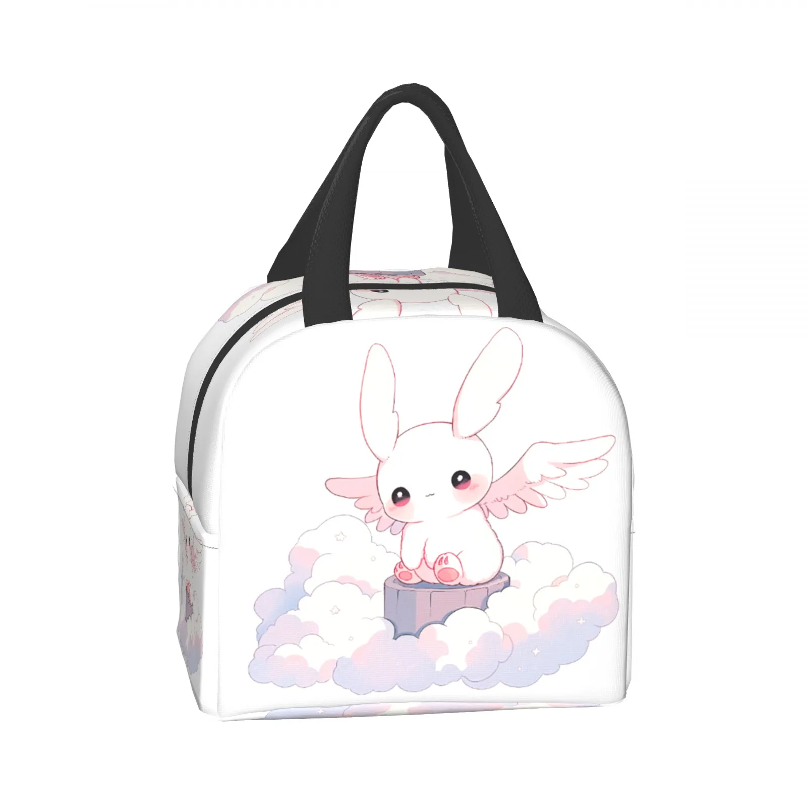 

Angel Bunny Lunch Bag Women Men Cooler Thermal Insulated Lunch Boxes for Adult Office Children Laptop Bag Back to School