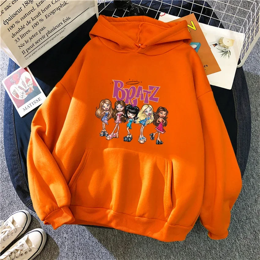 Bratz Letter Printed Woman Hooded Sweatshirt Women Hoodie Hip Hop Long Sleeve Streetwear Unisex Male Clothes Tops plussize