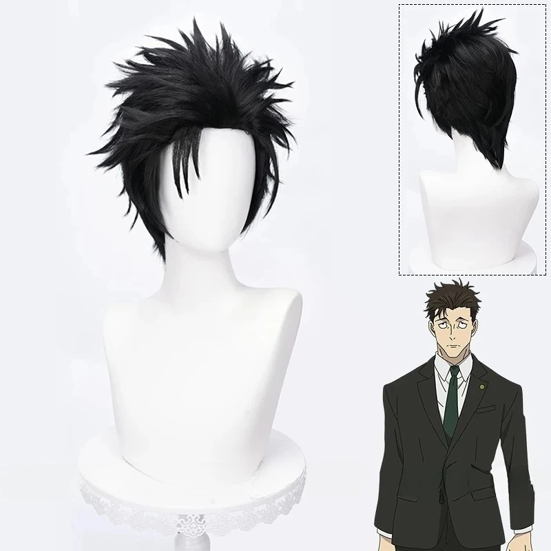 Black Spiky Slicked-back Short Hair Heat Resistant Men Wigs for Halloween Party Anime Jujutsu Kaisen Hiromi Higuruma Cosplay Wig
