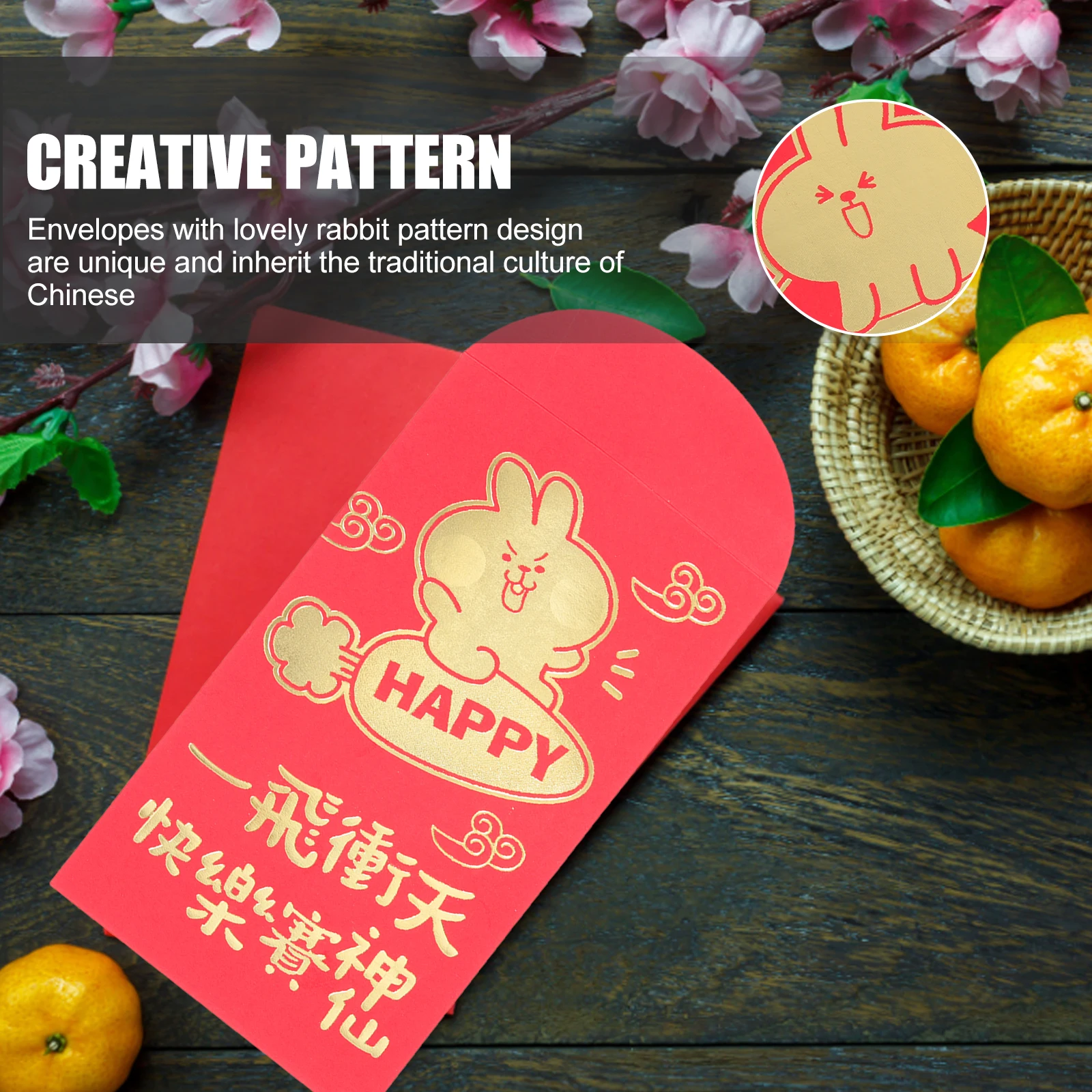 30pcs Creative Rabbit Envelopes Fine Craftsmanship Festival Gift For Chinese New Year Birthday Engagement Lightweight Easy Carry