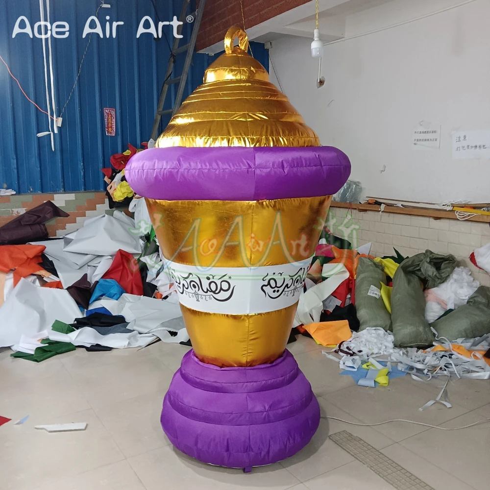 2mH Inflatable Lamp Model Balloon with Air Blower for Ramadan Party Props Decorations Advertisements