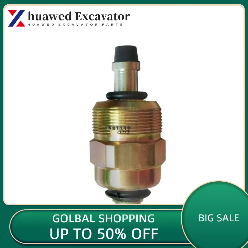 Excavator Cummins B3.3 engine shutdown solenoid valve fuel cut-off switch XCMG 85 Liu Gong Yu Foton Chai