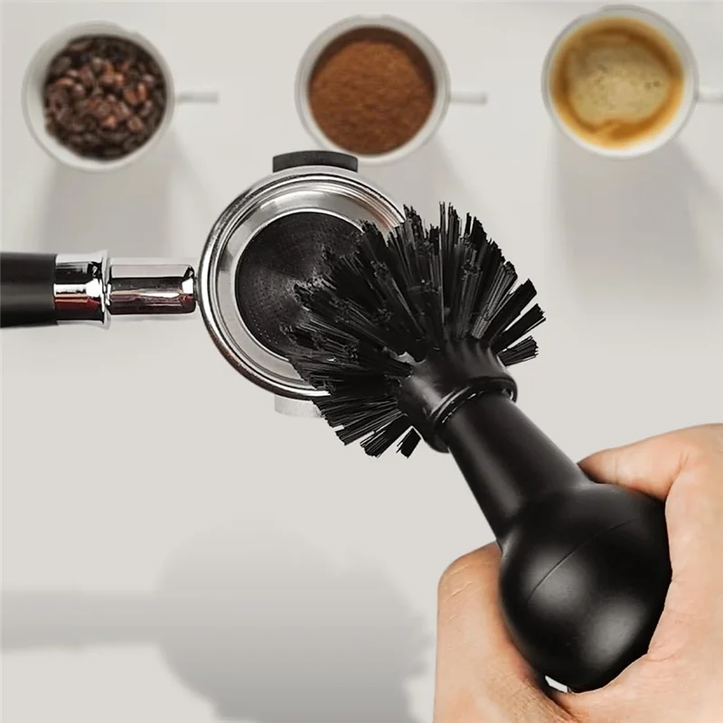 A56T-Espresso Machine Portafilter Cleaning Brush  Coffee Machine Cleaning Brushes Tools  For 58Mm Espresso Powder Brush B