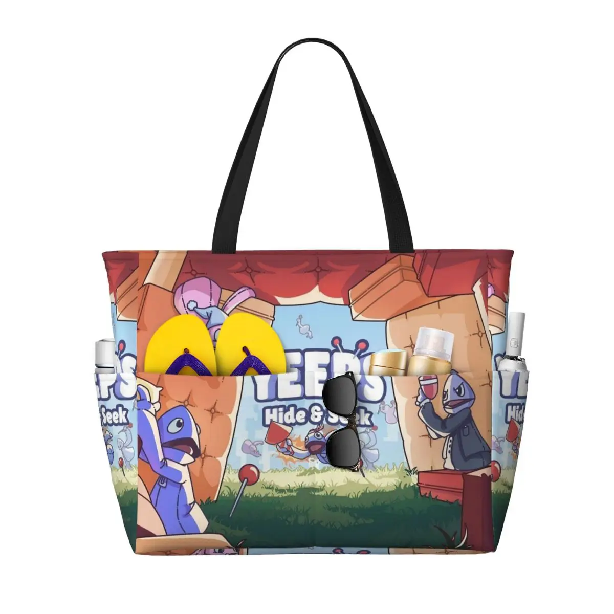 

Yeeps Hide And Seek Beach Tote Bag Sport Gym Yoga Duffle Large Tote Bag Women Travel Bag Fitness bag