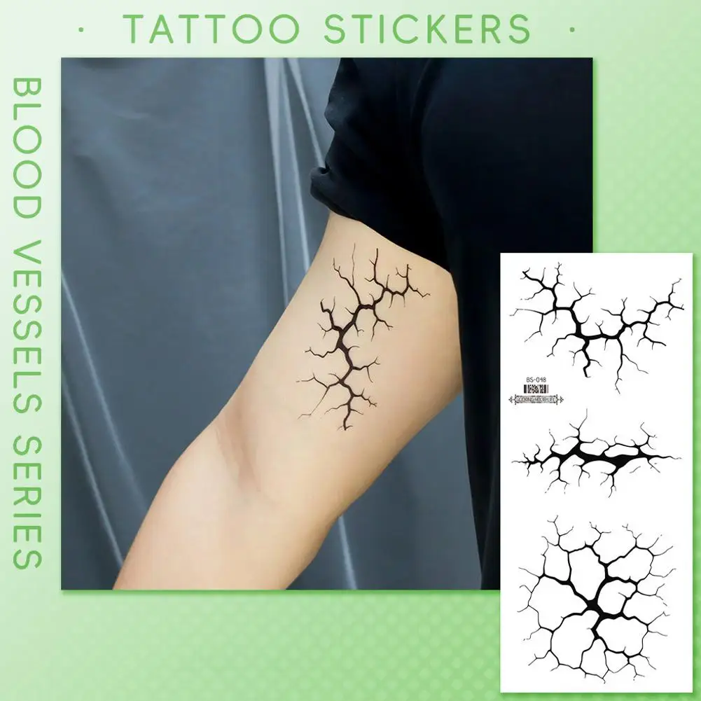 1 st Vasculaire Tattoo Sticker Tijdelijke Tattoo Stickers Voor Hand Arm Terug Wegwerp Lichaam Stickers Wilde Gras Bladeren Fake Tat Y0F3