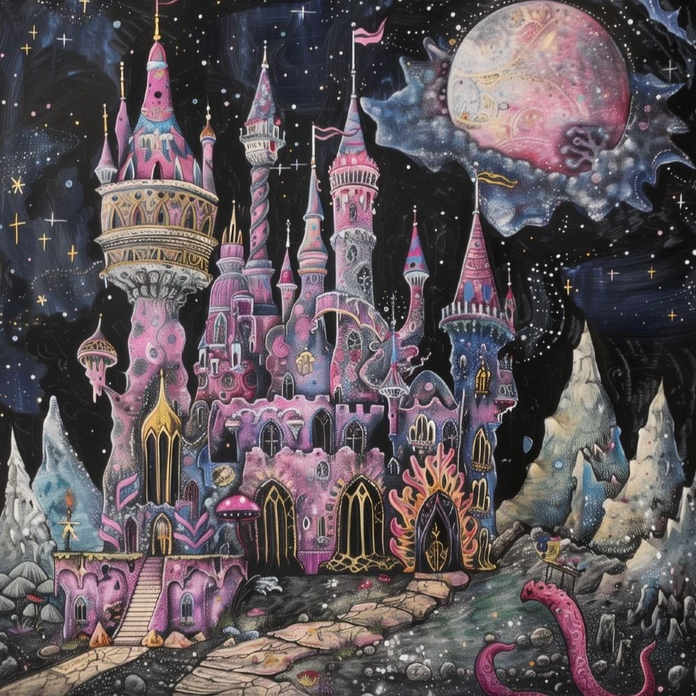 

500PCS/1024 PCS Jigsaw Puzzles Abstract Castle Scenery Relaxing Family Activity Games for Living Room Home Decor Gift