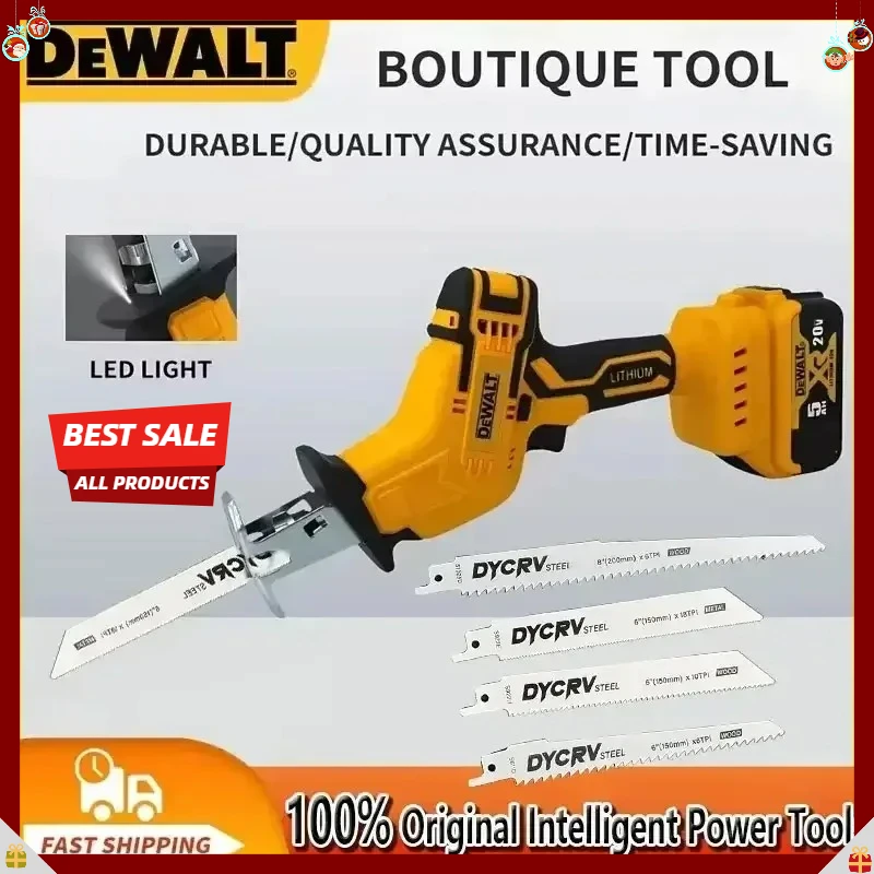 

Dewalt 2800RPM Cordless Reciprocating Saw 20V Brushless Electric Saw Multifunctional Metal Wood Pipe Cutting Saw Power Tool