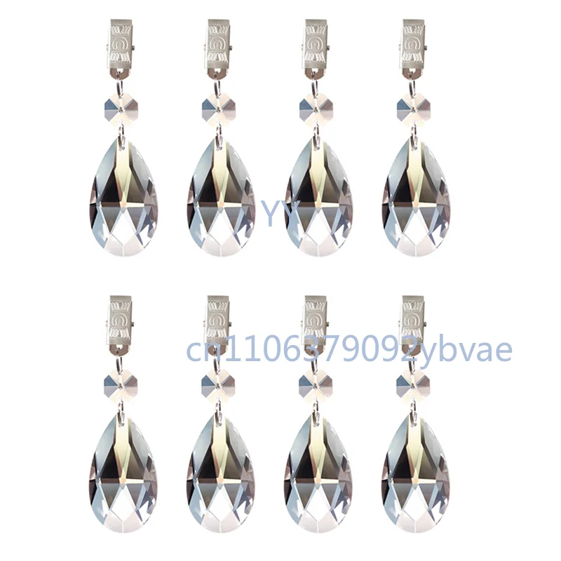

8Pcs Tablecloth Weights Heavy Crystal Tablecloth Weight HeartShape Hangers Pendants For Dinner Table Cloth Outdoor