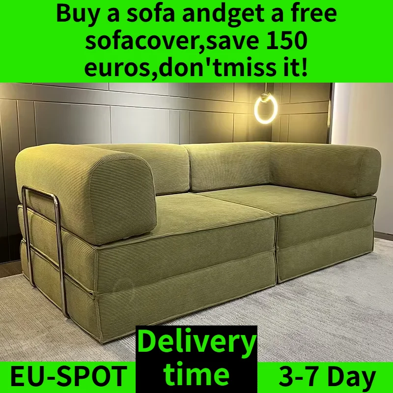 Nuevo Sofá Cama de Compresión al Vacío 2026 para Almacén de la UE, 205*100*70cm, con Funda de Pana Desmontable, Entrega en 5-7 Días