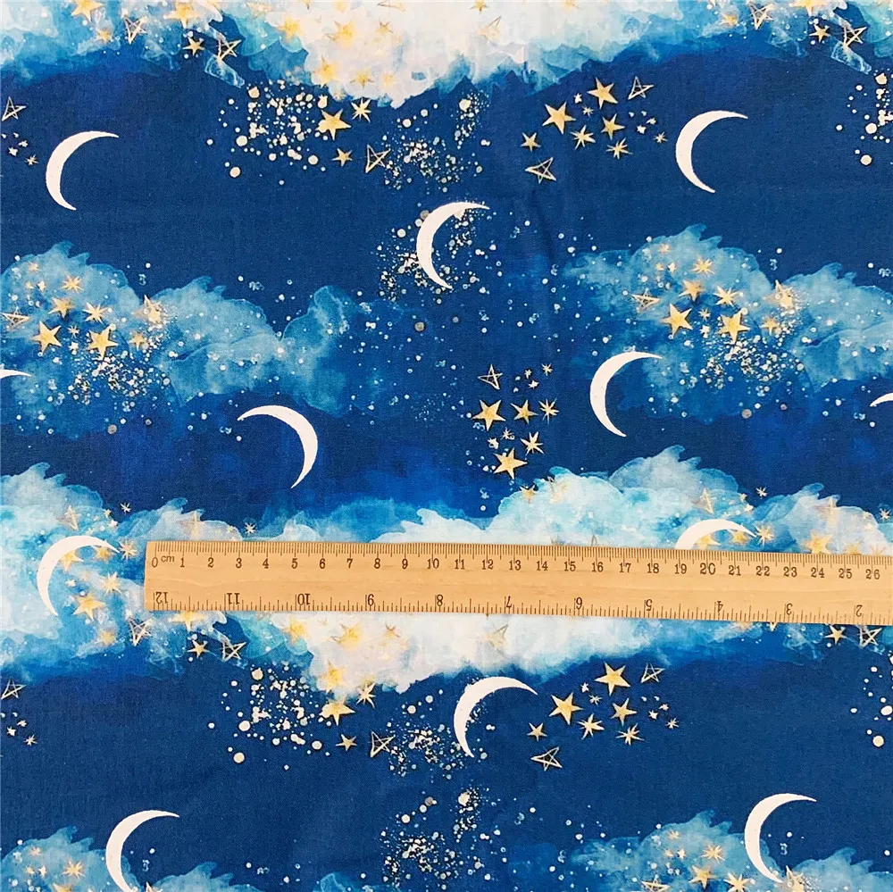 Sky clouds stars moon Cotton Fabric DIY sewing Clothing Tissue Telas Patchwork boy baby skirt clothes bedding hat mask