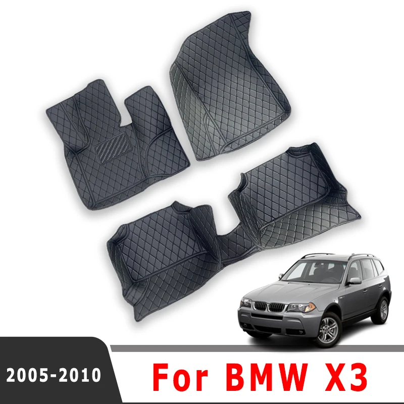 

Автомобильные коврики, ковры для BMW X3 2010 2009 2008 2007 2006 2005, автомобильные аксессуары для интерьера, водонепроницаемые кожаные подушечки для ног на заказ