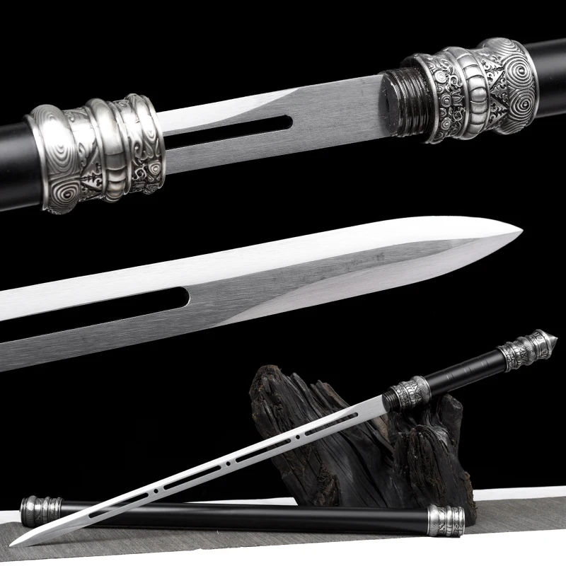 

Chinese Battle Staff Swords Golden Cudgel High Manganese Steel Blade Metal Saya Samurai Sword Ready for Training Kongfu Katanas