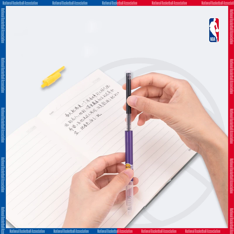 Deli X NBA High-Capacity Gel Pen 0.5mm Black Ink Smooth Writing Quick Drying Ballpoint Pen Office Study Stationery Supplies