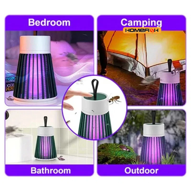 Lampe anti-moustiques à choc électrique, 1 pièce, étanche, deux en un, pour chambre à coucher, usage extérieur, tue les mothes, guêpes, les moucherons plus!