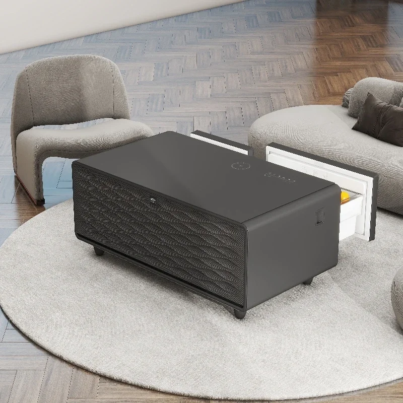 

A 2025 Mini Smart Coffee Table Built In Refrigerator Home Appliance Wireless Charging Furniture