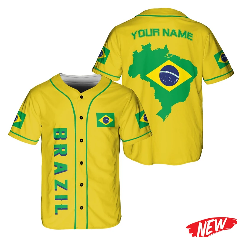 Custom Brazil Baseball Shirt for Men