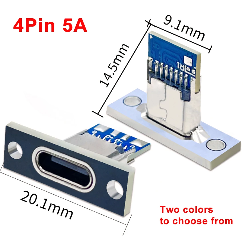 1-10pcs USB 3.1 Type C Socket With Screw fixing plate Type-C USB Jack 3.1 Type-C 2Pin 4Pin 5Pin 6Pin Female Connector Jack image 3