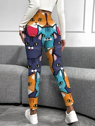 MSIEESO-mallas con estampado 3D de gatos y animales para mujer, pantalones de Yoga, ropa deportiva informal para correr y Fitness, envío directo