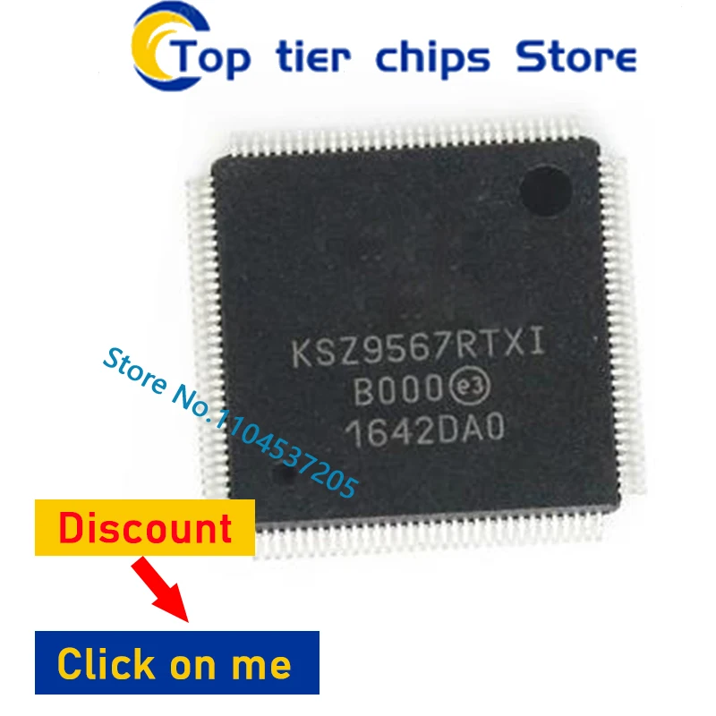 

"1 Piece KSZ9567RTXI-TR TQFP-128 Silk Screen KSZ9567RTXI Chip IC New Original "