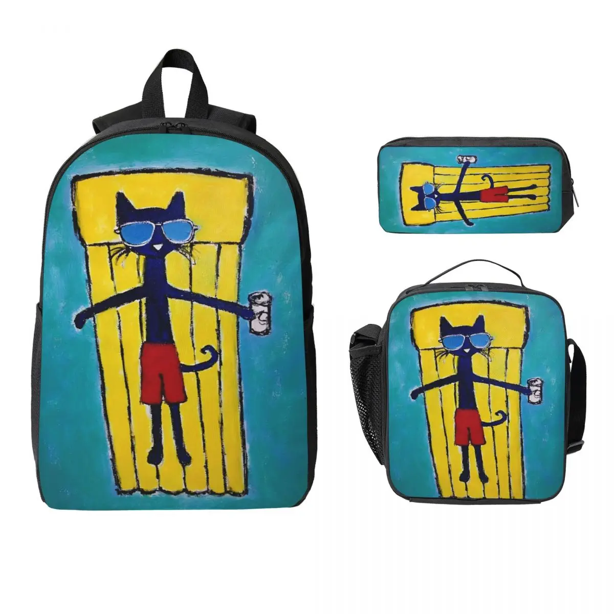 

Pete The Cat I Love My White Shoes Детский рюкзак Ланч-бокс Сумки для ручек для мальчиков и девочек Рюкзаки Школьная сумка Набор книг