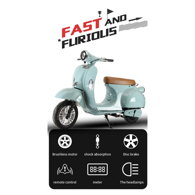 Krono Wild Classic Vintage 1500w 45km/h Speed Electric Scooter Model EEC/COC Electric Motorcycle Scooter