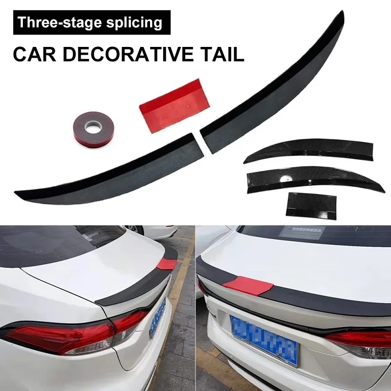 Universal Car Trunk Spoiler Wing Adjustable Tail Spoiler Lip Carbon Fiber Adhesive Anti-Aging Auto Styling Exterior Decoration