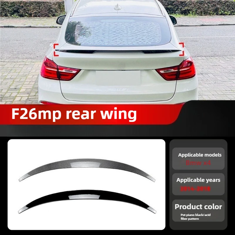 سيارة الخلفي الجذع الأوسط الثابتة الفاصل لسيارات BMW X4 F26 2014-2018 سقف المفسد الشفاه الذيل الجناح طقم الجسم ضبط الملحقات الأسود #5