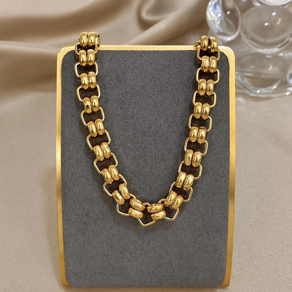 الفولاذ المقاوم للصدأ Chuky الشرير مربع سلسلة أساور للنساء الرجال أنيق مزدوجة الطبقات مقفل سلسلة سميكة أساور المعصم مجوهرات