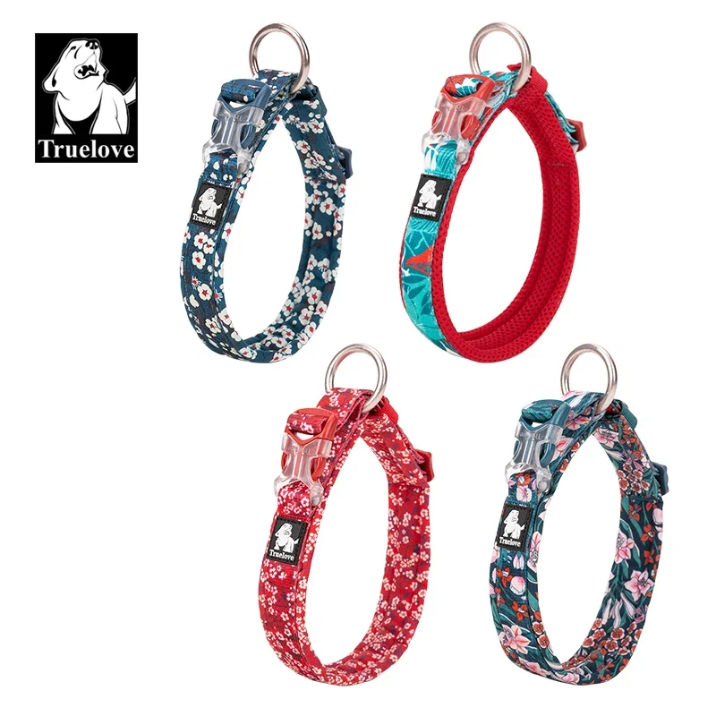 Truelove-Collar Floral para mascotas, cojín acolchado de camuflaje, para perros pequeños, medianos y grandes, para correr al aire libre, TLC5273