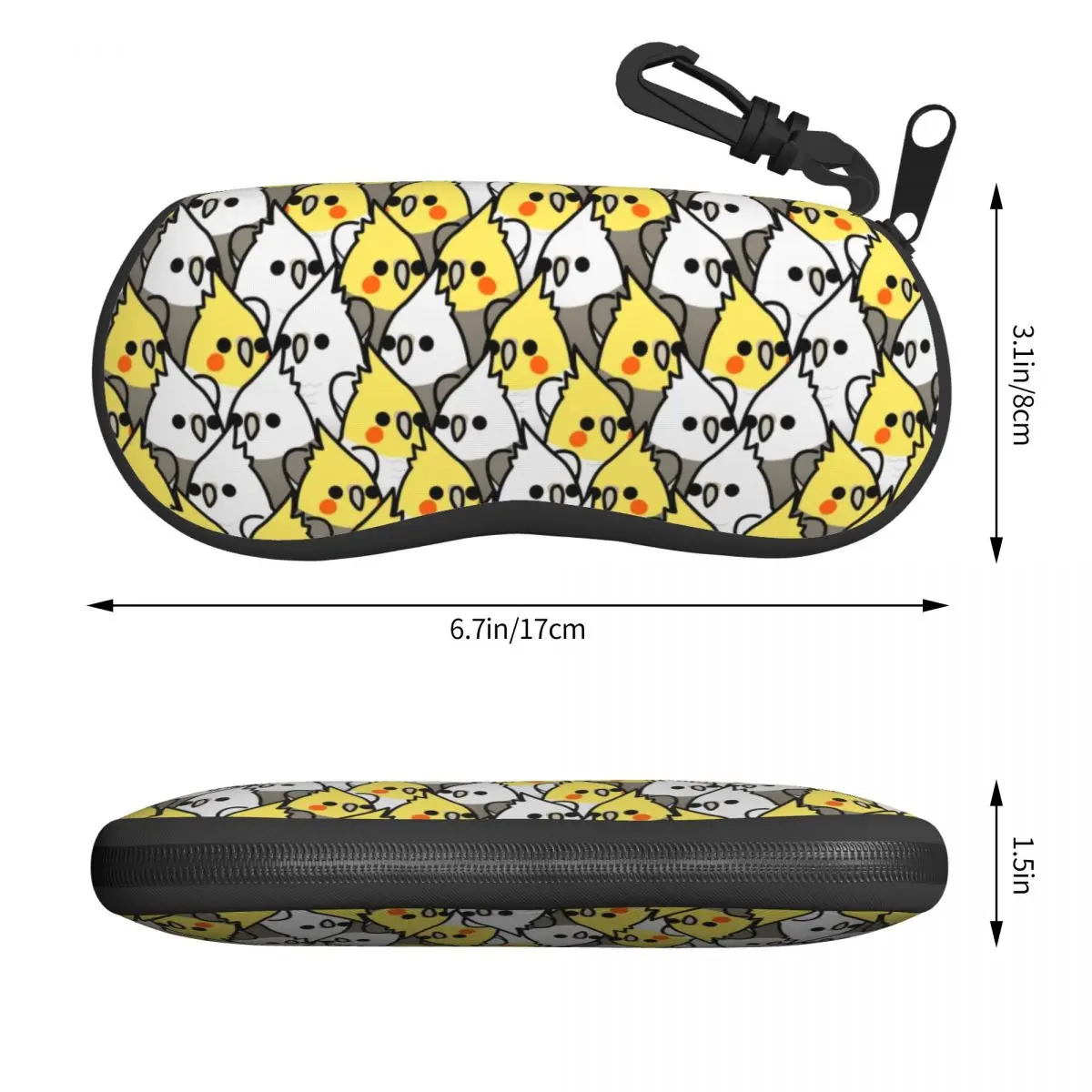 Custom Parrot Birds Cockatiel Squad Shell Eyeglasses Protector Cases Cool Sunglass Case Animal Glasses Bag