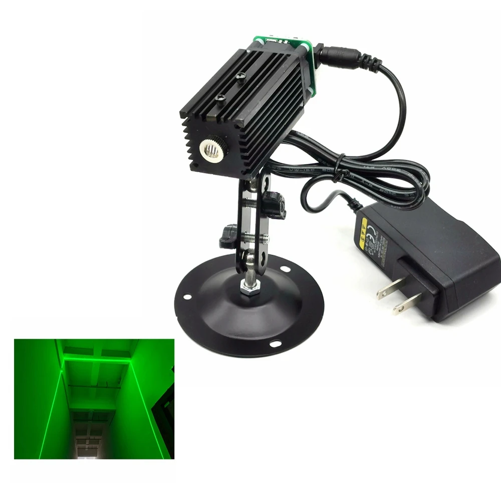 520nm 300mw Green/638nm 700mw Red Line Laser Module Warning Laser Light DC12V + Power Adapter + Holder