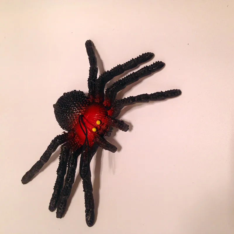 1Pcs Halloween Frightening Simulation Rubber Spider Children's Cognitive Toys Poisonous Colourful Spider Toys Soft Feeling Toys