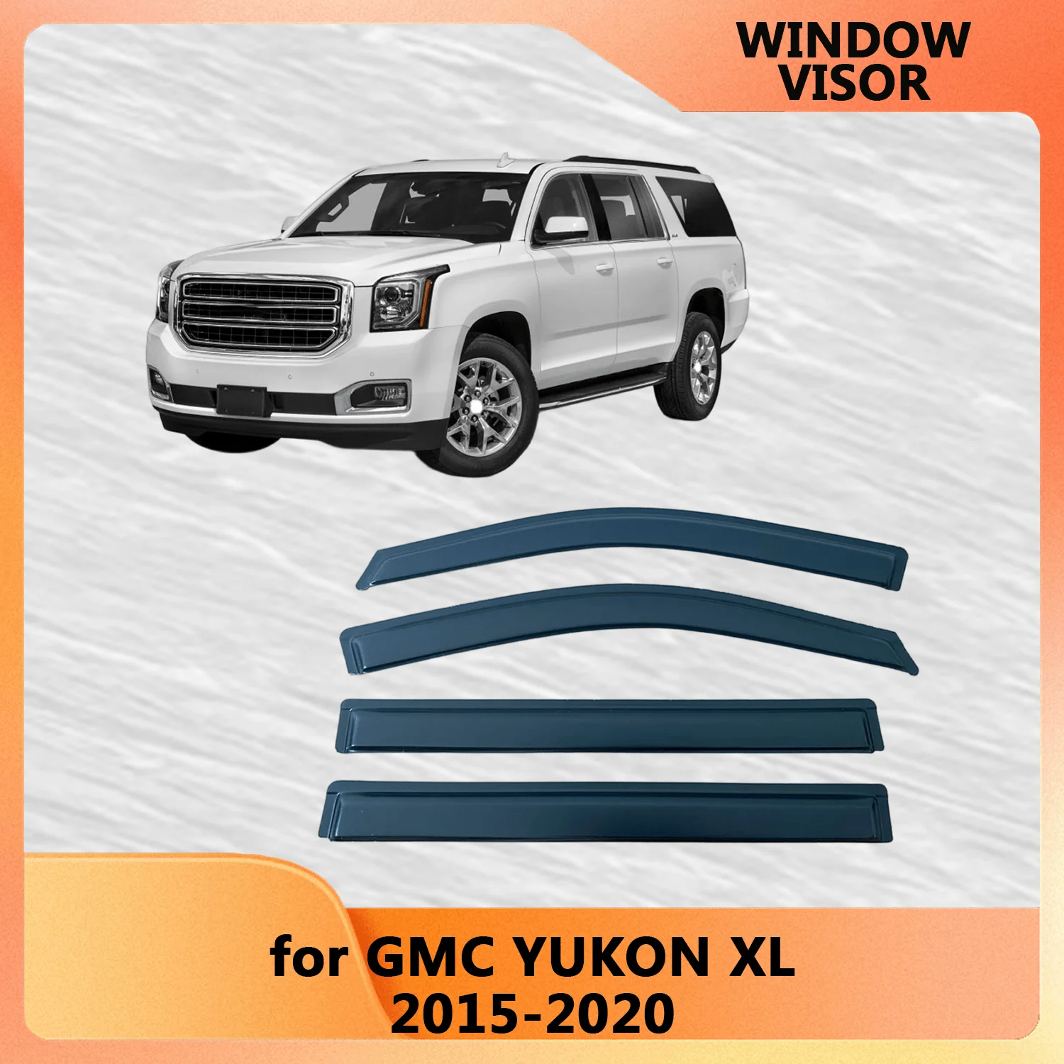 

Дефлекторы окон для GMC YUKON XL 2015-2020: Ветровики, защита от солнца и дождя, внешние, на липучке