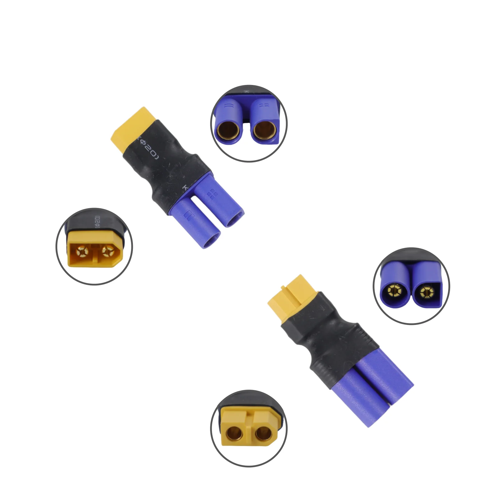XT60 Male Female to EC5 EC3 Male Female Connector Plug Adapter for RC FPV Vehicle Lipo Battery Esc