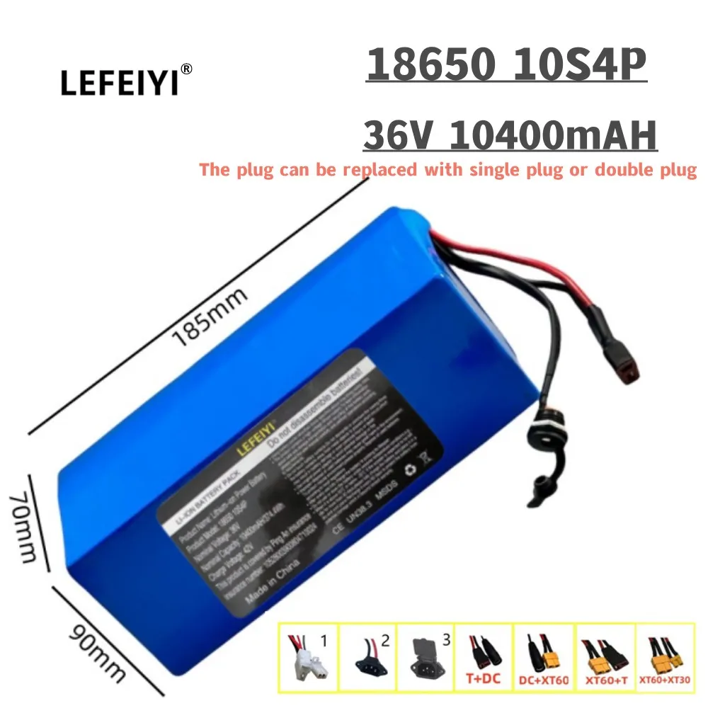 

36V 10s4p 10400mAh 18650 Lithium Battery With BMS Large Capacity 1008W For Bike And Electric Scooter